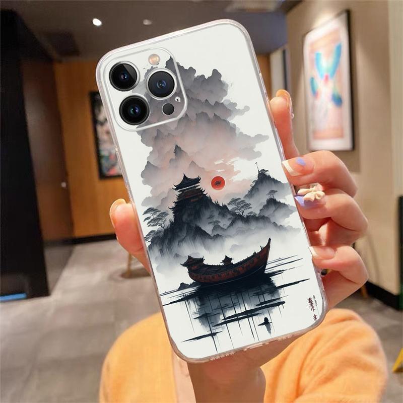 Chinese Art Landscape Painting Phone Case For iphone 17 Pro Max Air 16 15 14 13 Pro Max 15 16 Pro 15Plus