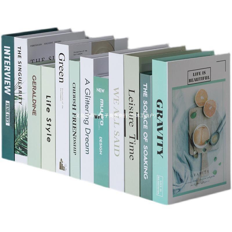 Green Faux Book Decor for Living Room TV Cabinet Display
