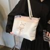 Summer Sweet Tote Bag for Women  New Large Capacity Soft PU Lace-up Shoulder Bags Fashion College Student Commuter Handbags