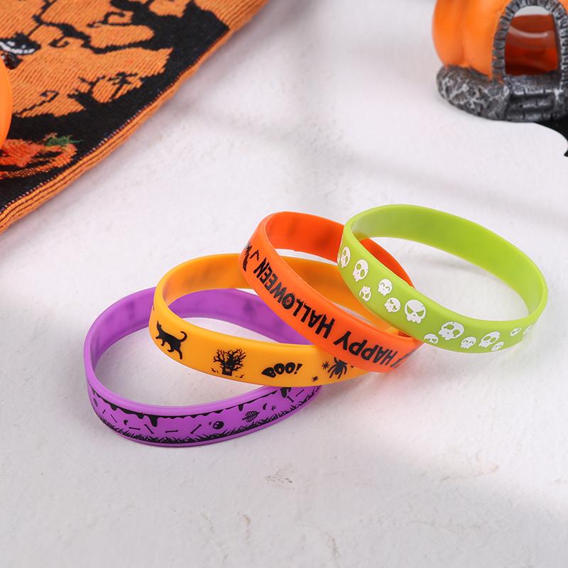 

5/6 шт. Силиконовые браслеты на Хэллоуин, резиновые браслеты на Хэллоуин, наполнители для мешков с подарками на Хэллоуин