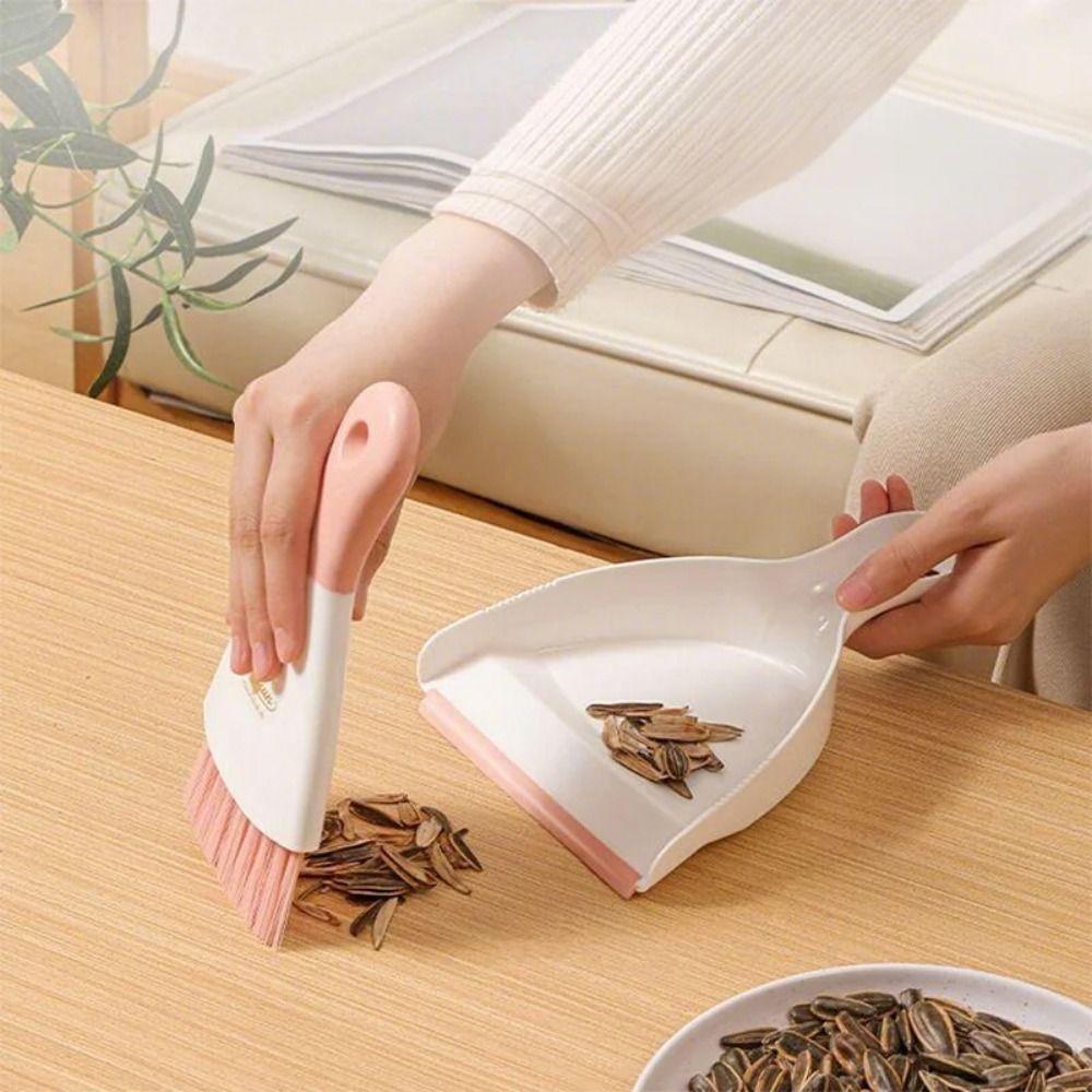 Portable Mini Dustpan and Brush Set Space-Saving Handheld Sweeping Brush  Keyboard Cleaning