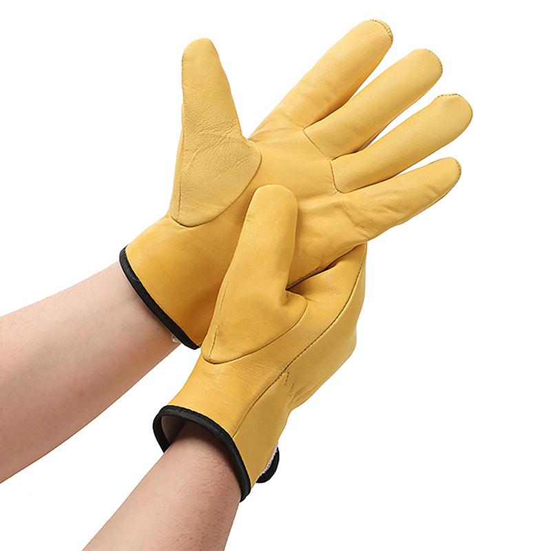 Work Gloves Sheepskin Leather Workers Work Welding Safety Protection Garden Sports Motorcycle Driver Wear-Resistant Gloves