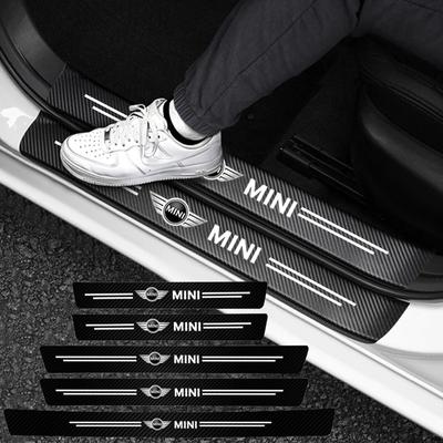 High-quality Carbon Fiber Car Door Sill Protector Sticker For Mini Cooper JCW Works R56 R50 F54 F55 F56 F57 F60 R52 R53 R55 R57