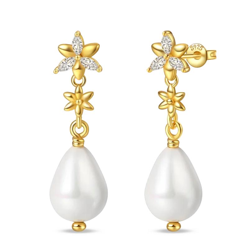Original New In 925 Silver Gold Star And Moon Pave Colored Zircon Earrings For Women Trending Fashion Jewelry Birthday Gift