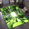 Tappeto 3D Stampa Spazio Cubo Verde per Soggiorno Camera da Letto Bordo Letto Tavolino Tappetino Pavimento Decorazione Tappeto Area Casa Grande Dimensione