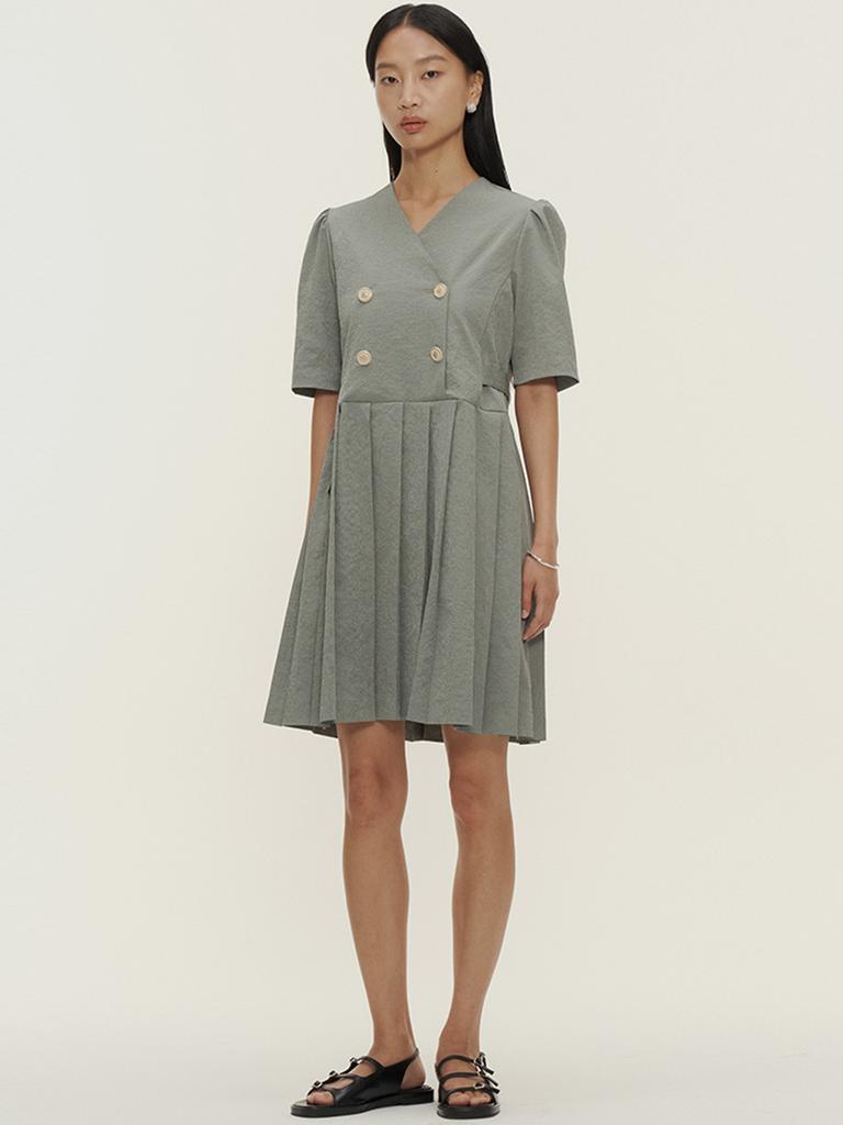 VIMUN Mini Pleated Dress_Deep Mint