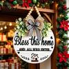 All Season Home Decorations Welcome Sign for Front Door Porch, Round Wooden Hanging Rustic Farmhouse Hanger Plaque, Hanger, Thoughtful Gifts Neighbors