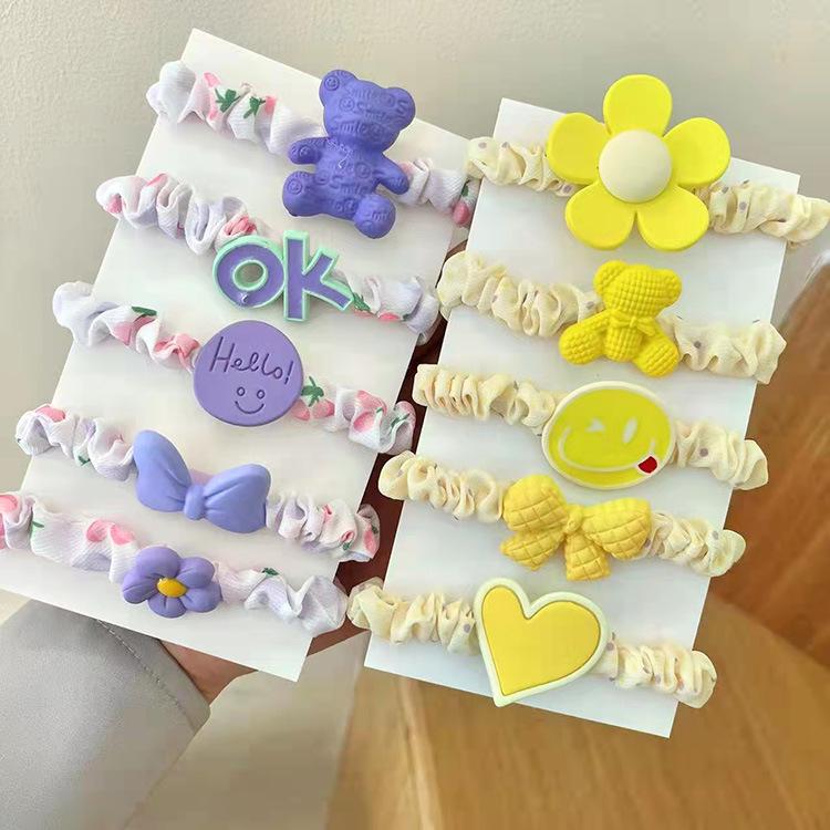 Cute Korean Fabric Hair Scrunchie for Kids - Simple, Trendy Hair Tie Accessory
