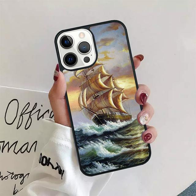 Sailing Pirate Ship Boat Phone Case Back Cover for iPhone 17 Air 16 15 14 13 11 12 Pro Max PlusS Shell Coque