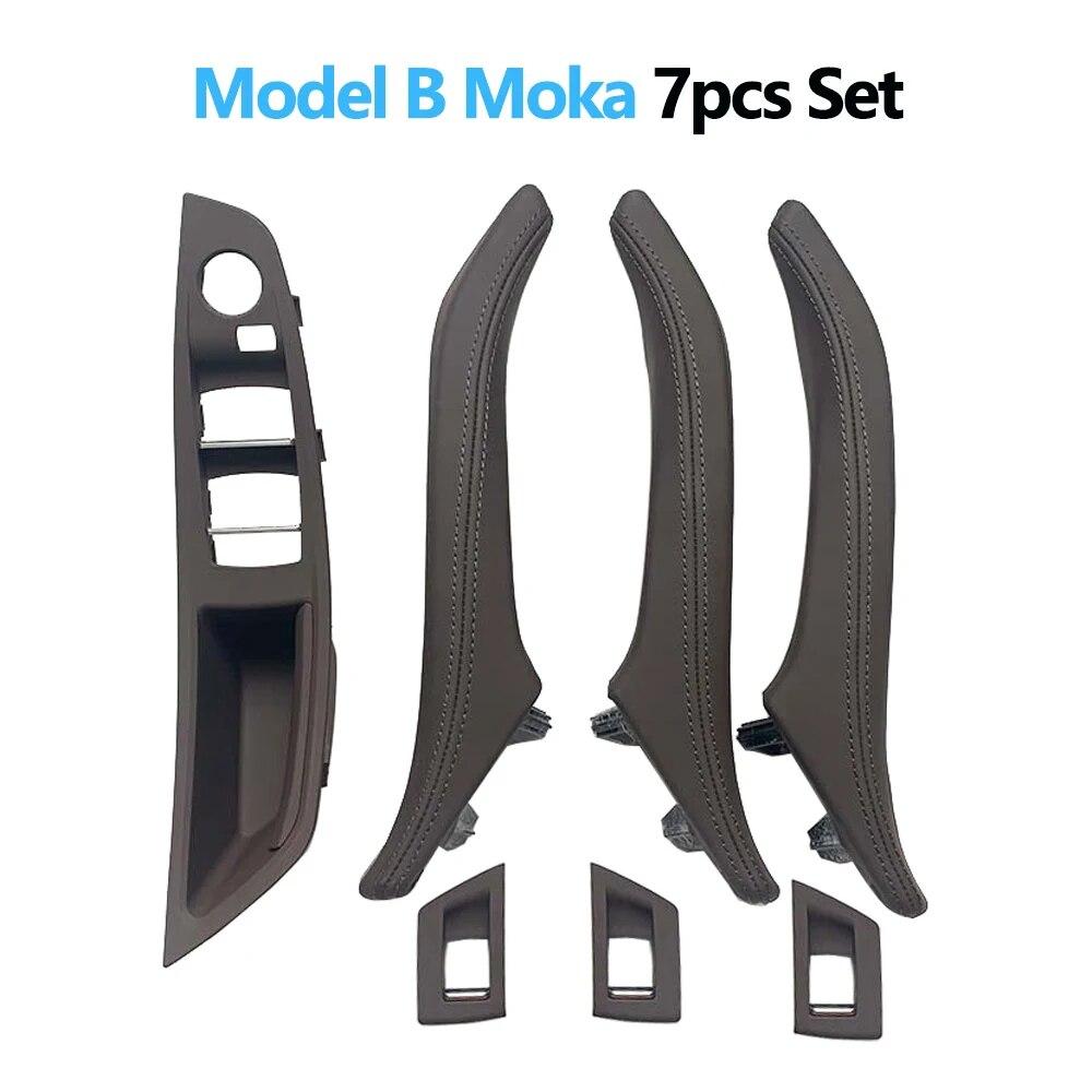 

LHD 7 шт. Панель подлокотника внутренней двери Ручка тяги с кожаной внешней накладкой для BMW 5 серии F10 F11 F18 520 523 525 528 530 535 Model B Moka set