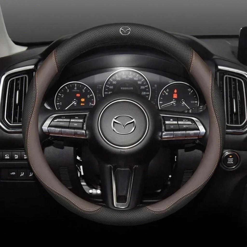 For Mazda 3 5 6 SKYACTIV Axela Atenza CX30 CX50 CX5 CX7 CX8 CX9 MX5 RX8 BT50 Suede Leather Car Steering Wheel Cover Accessories