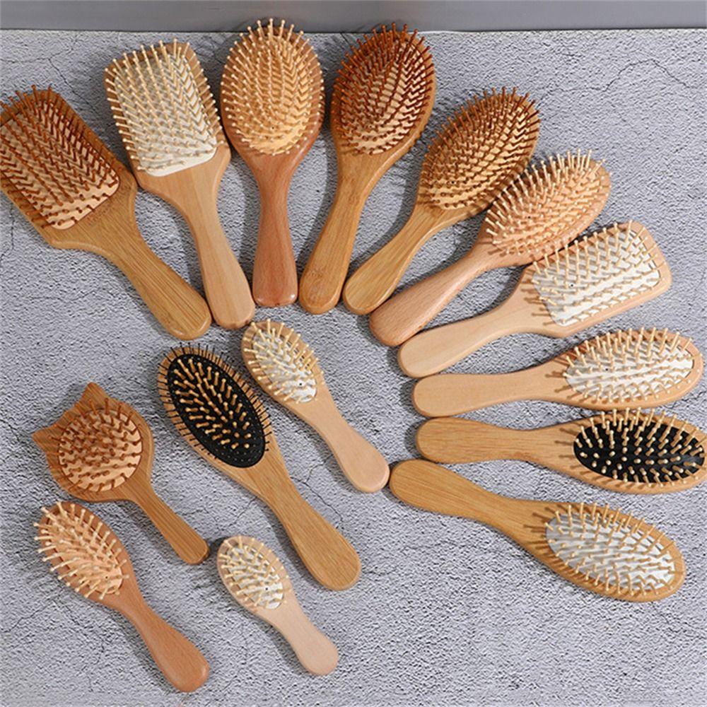 Massage Brush Bamboo Comb Air Cushion Hair Brush Professional Wood Comb  Women Girls