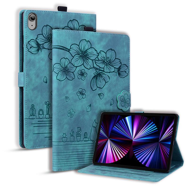 Funda for IPad 11 2025 Case 11" Emboss 3D Flower Cat Wallet Cover for Coque IPad A16 Case for IPad 10 11 Th Generation Cover