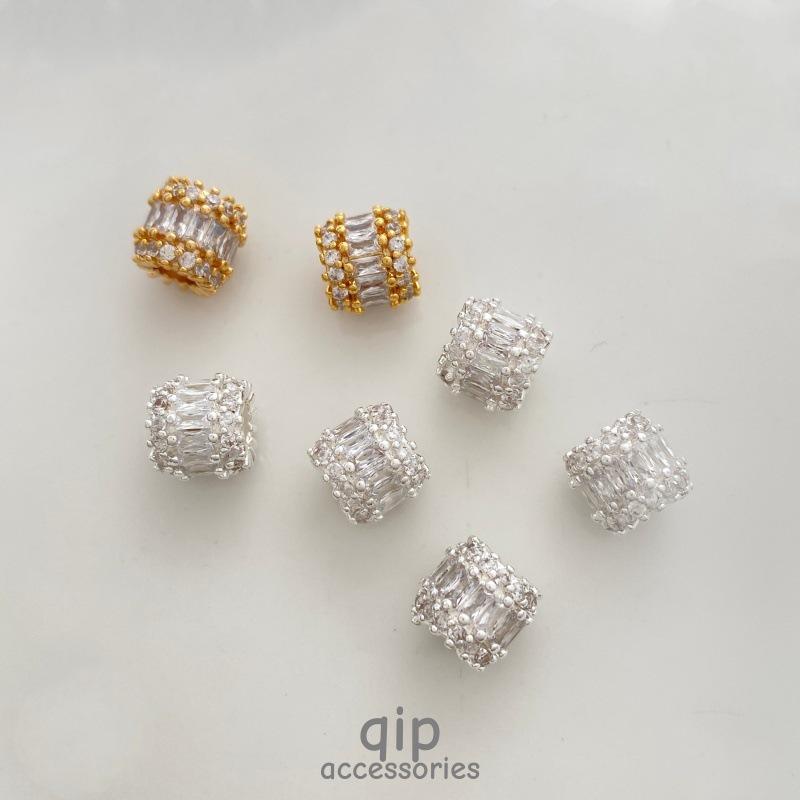 Zircon Inlaid Jewelry Spacer Beads - Strong Color Retention, Small Waist Lu Lu Tong Bead Materials
