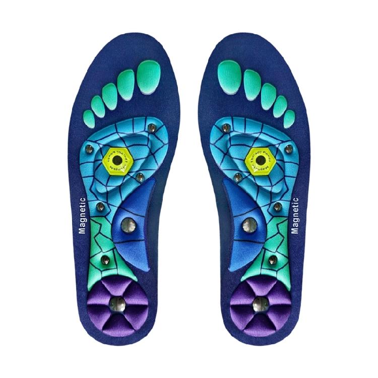 Magnetic Foot Pads With Acupress Bumps EVA Cushioned Insoles For Plantar Support And Fatigue Reduction
