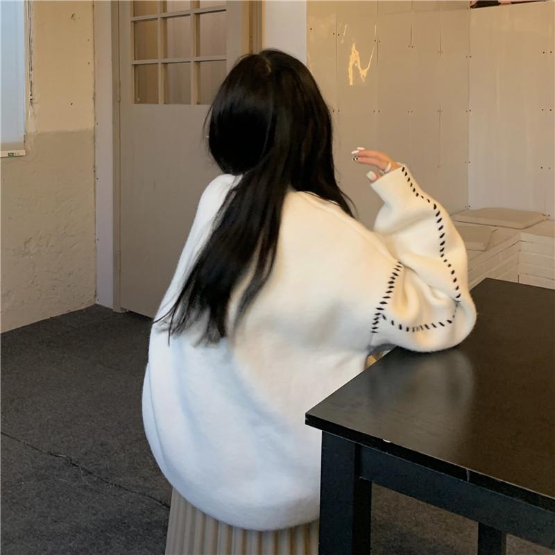 Cardigans Lazy Wind Soft Waxy Sweet College Style Sweater Cardigan Female Student Korean Style Loose Wear Outer Coat
