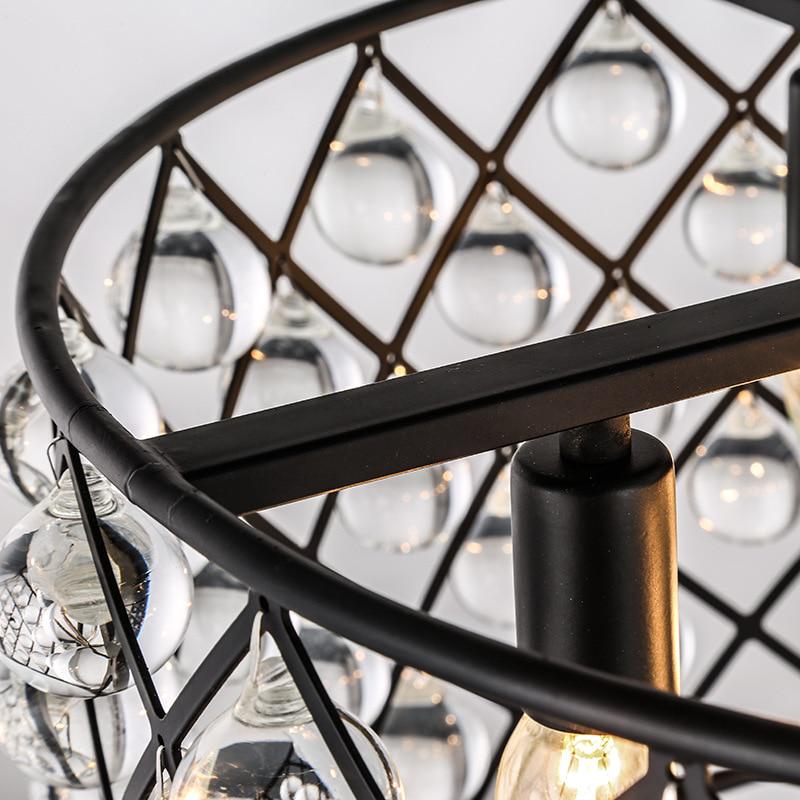 Retro Crystal Drops Chandelier E14 Hanging Lamp Modern Lustres Light for Hallway Kitchen Dining Room