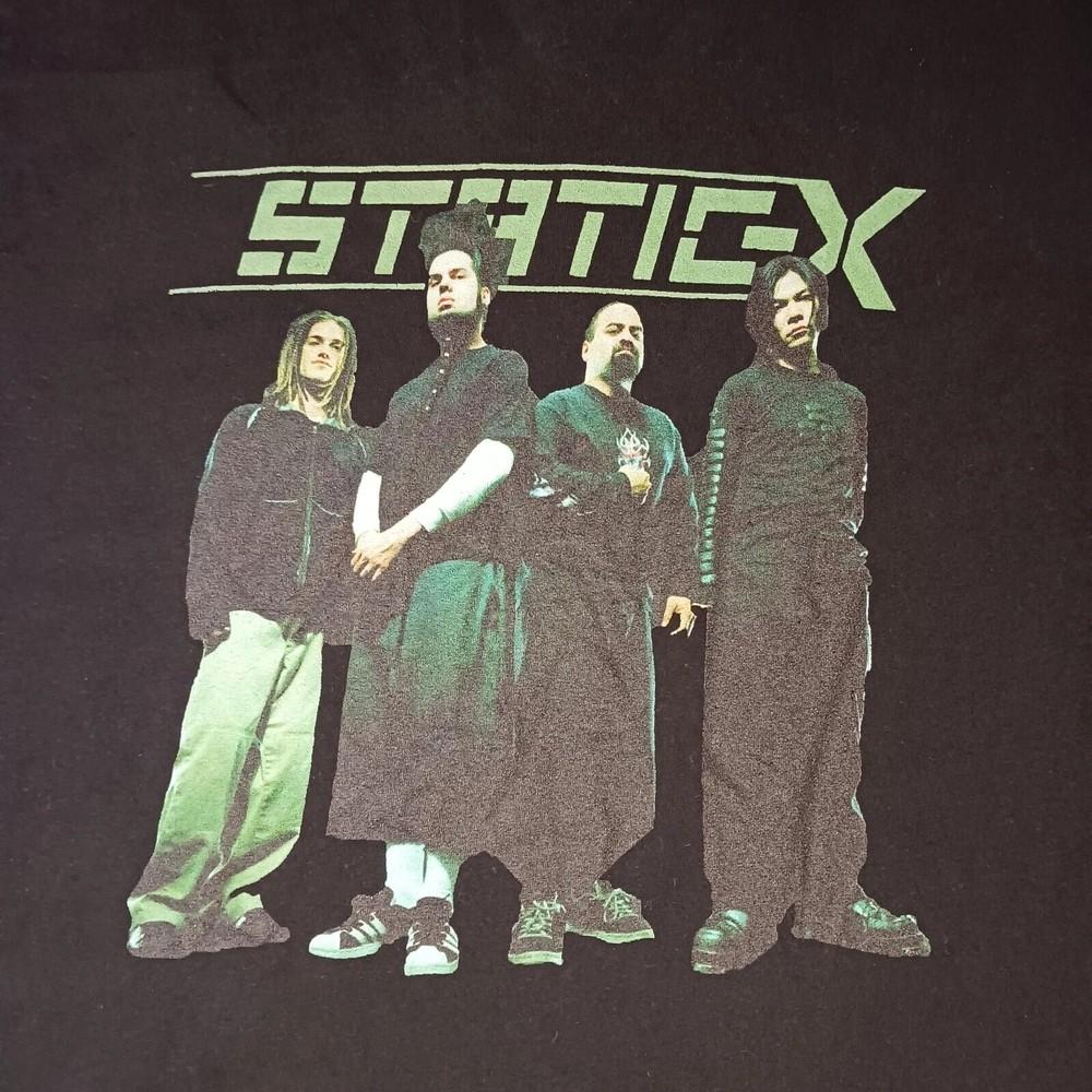 

Static X Band T Shirt Men Black Short Sleeve Tee Full Size FN1110 Unisex T-Shirt XL