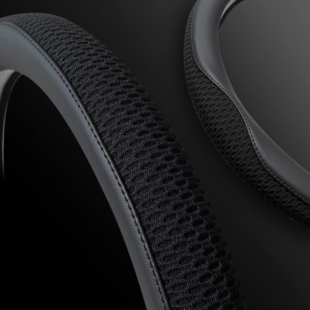 Ice Silk Steering Wheel Cover - Breathable, Sweat-Absorbent, Wear-Resistant for 15” Handles