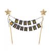 Happy Birthday Star Cake Decoration Set: Non-Woven Fabric Banner & Toothpick Inserts