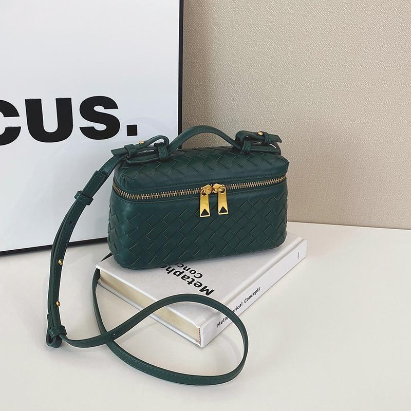 Borsa a Mano Intrecciata in PU Minimalista Piccola a Spalla/Crossbody per Stile Urbano