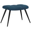 Vidaxl Armchair with Footrest, Blue, Upholstered In Velvet