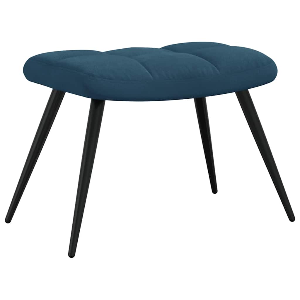 Vidaxl Armchair with Footrest, Blue, Upholstered In Velvet