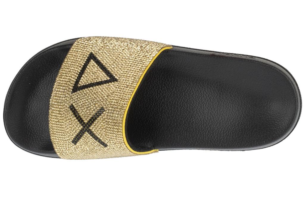 SUN68 Slippers Strass Logo, Womens gold Slides