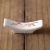 Homeglen Japanese Ceramic Red Plum Blossom Chopstick Rests, 8-Pack