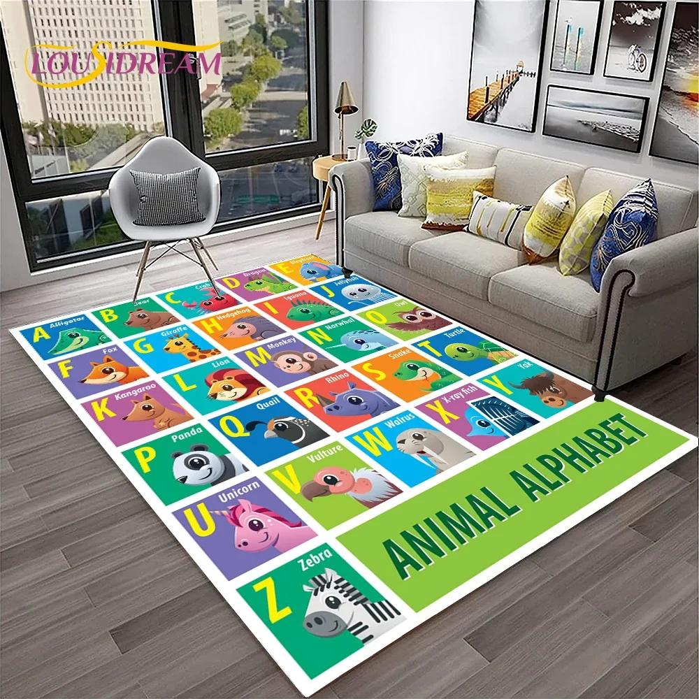 Alphabet ABC Early Education Cartoon Children Crawling Carpet Rug for Bedroom Living Room Sofa Decoration,Large Decor Floor Mat