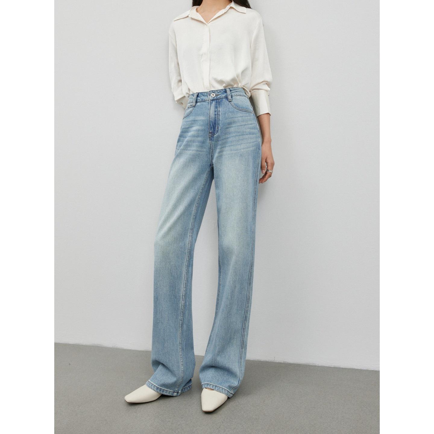 

Retro High Waisted Wide Leg Blue Jeans for Women - Slimming and Loose Fit 27