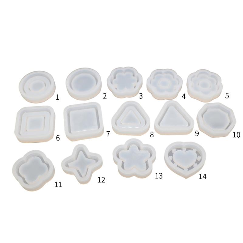Resin Shaker Mold Quicksand Silicone Mold Casting Epoxy Mold Multi-Shapes Silicone Quicksand Moulds for DIY Keychain