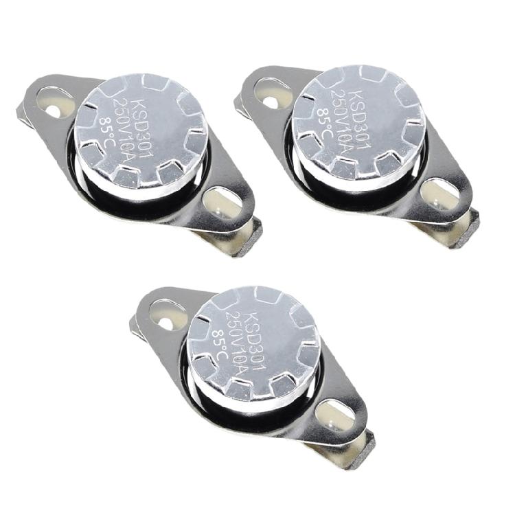 

3 шт. 40/70/85/125℃ KSD301 250V 10A Нормально замкнений Нормально розімкнений Температурний перемикач Термоконтроль Ремонтна частина