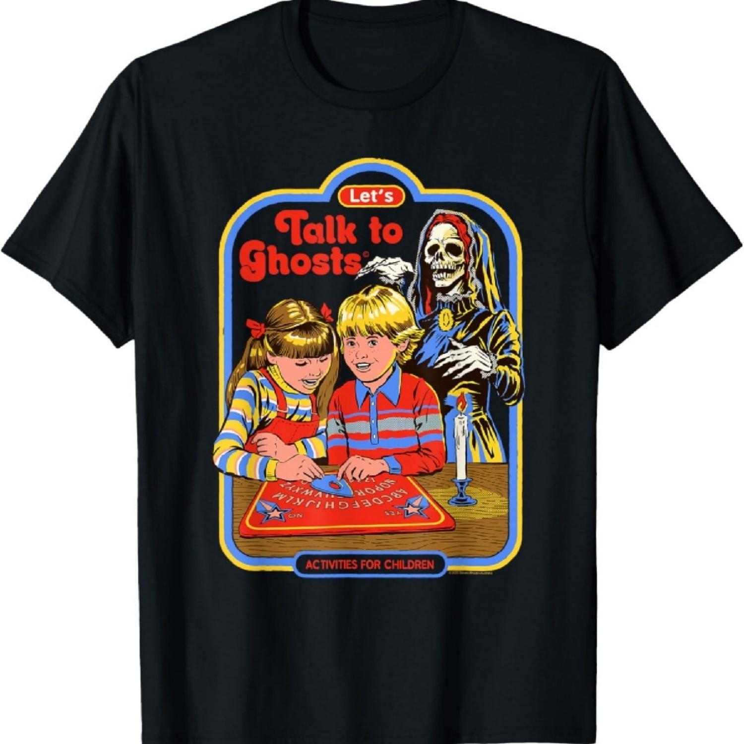 Talk to Ghosts Ouija Board Retro Dark Humor T-Shirt S