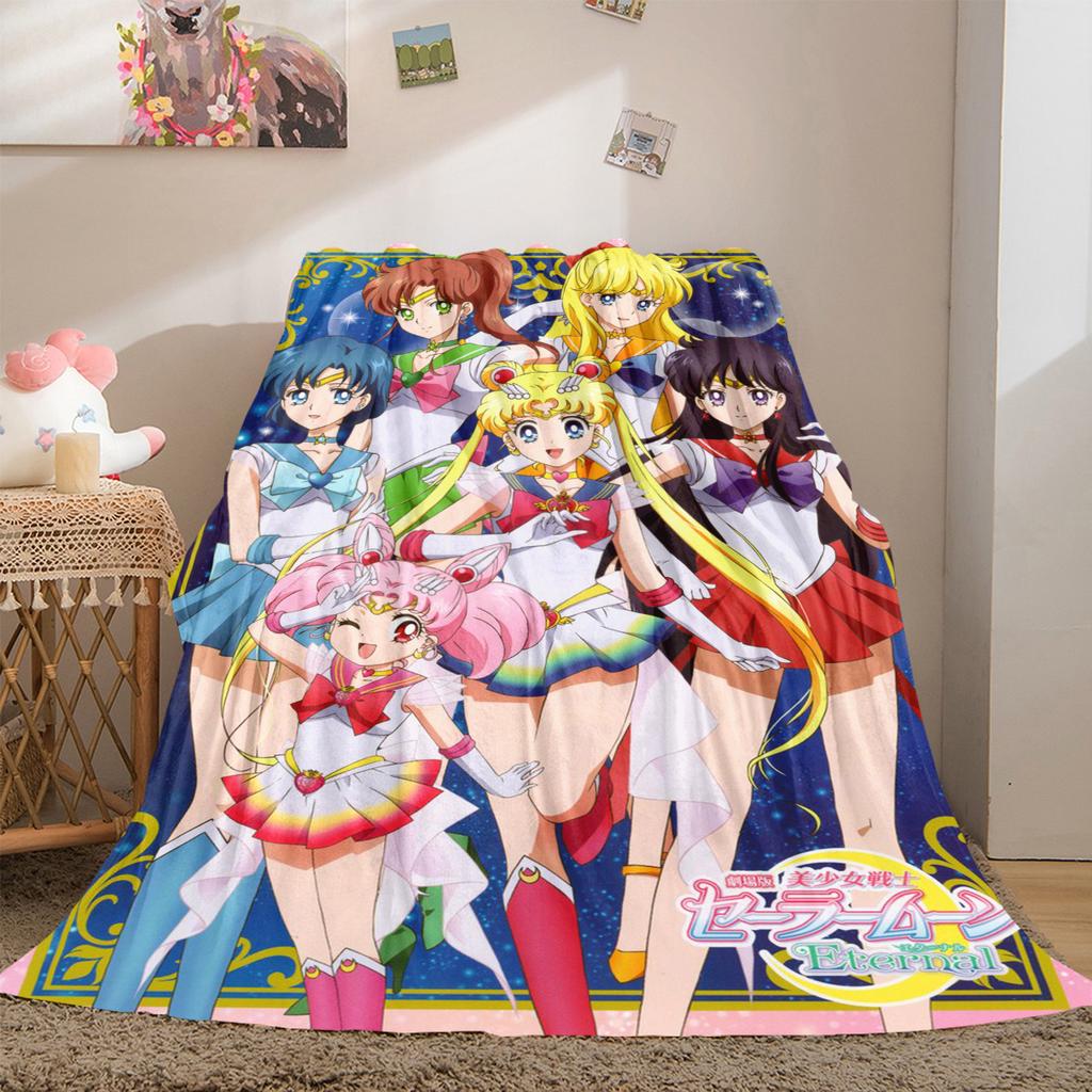 Japanese anime cute cartoon theme Sailor Moon Tsukino Usagi blanket suitable for home beds, sofa covers, office nap, outdoor warm blankets O8