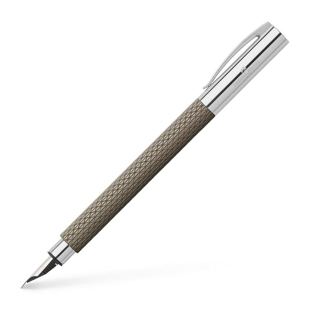 Ambition Op Art Schwarzer Sand Füllfederhalter Medium Offiziell Importierter Faber-Castell Stift, Feder, 147050, Doppelt-Verwendung,