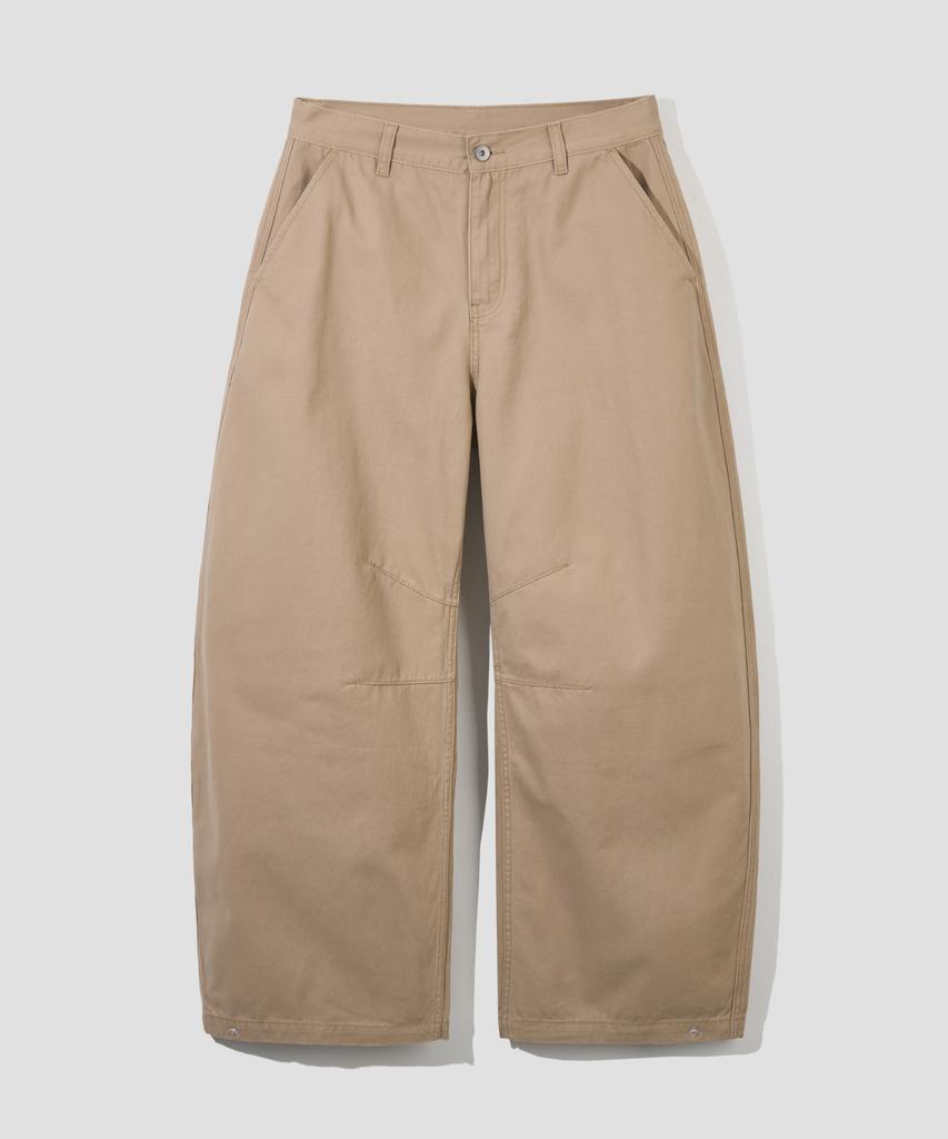 AGOD Snap Button Curved Pants [Beige]