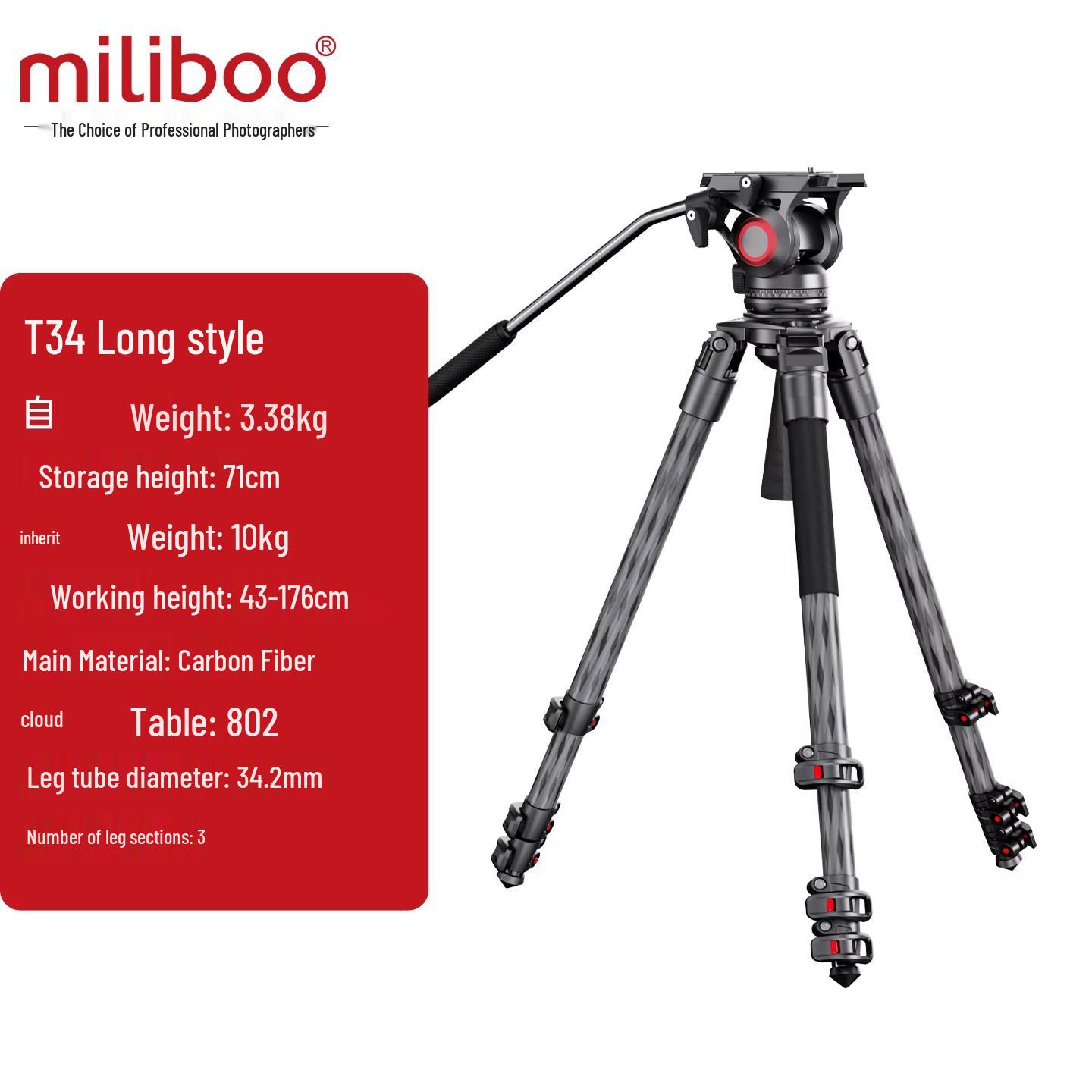 

Mibotietata T34 Carbon Fiber Bird Watching Tripod with Pan Head