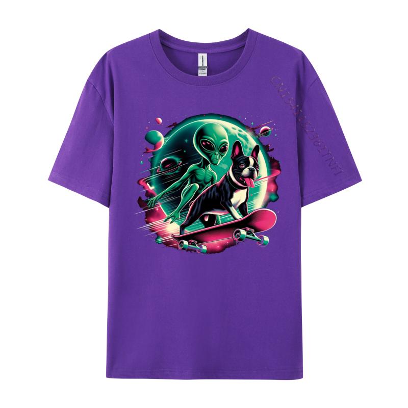 Space Skateboard Alien T Shirt Casual Tshirts Tops Tees For Men Fashionable 100 Cotton Cool T Shirts
