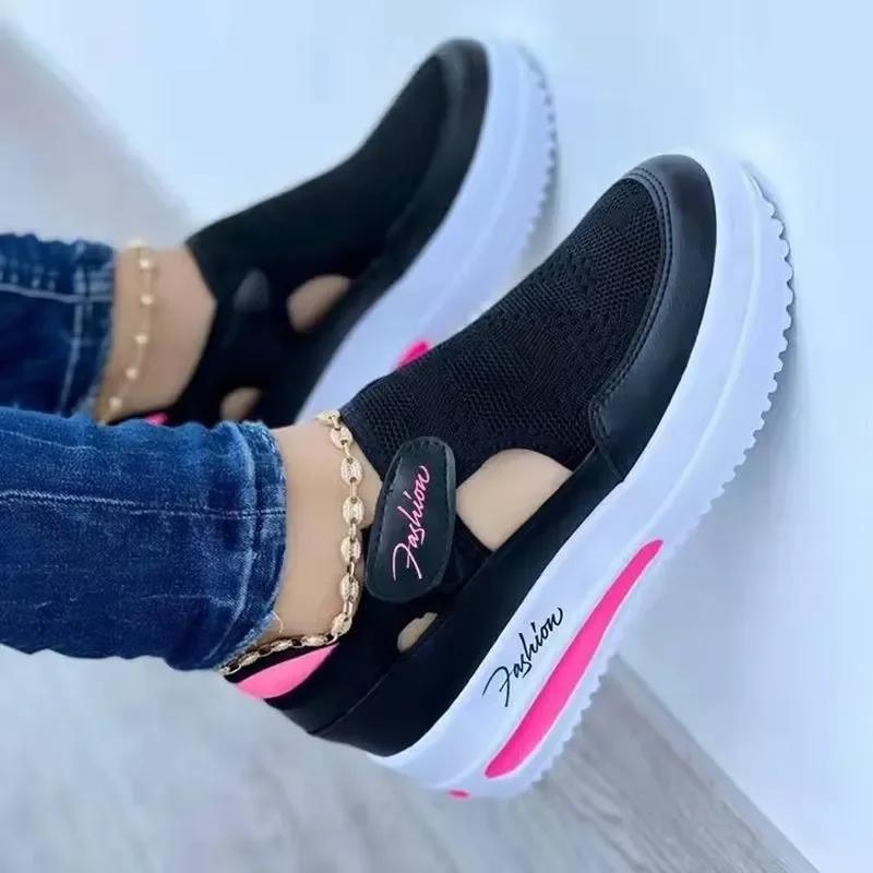 Fashion Casual Shoes Women Breathable Mesh Sandals Fashion Brand Summer Women Sandals Platform Vulcanized Shoes Femme New  Sneakers2024