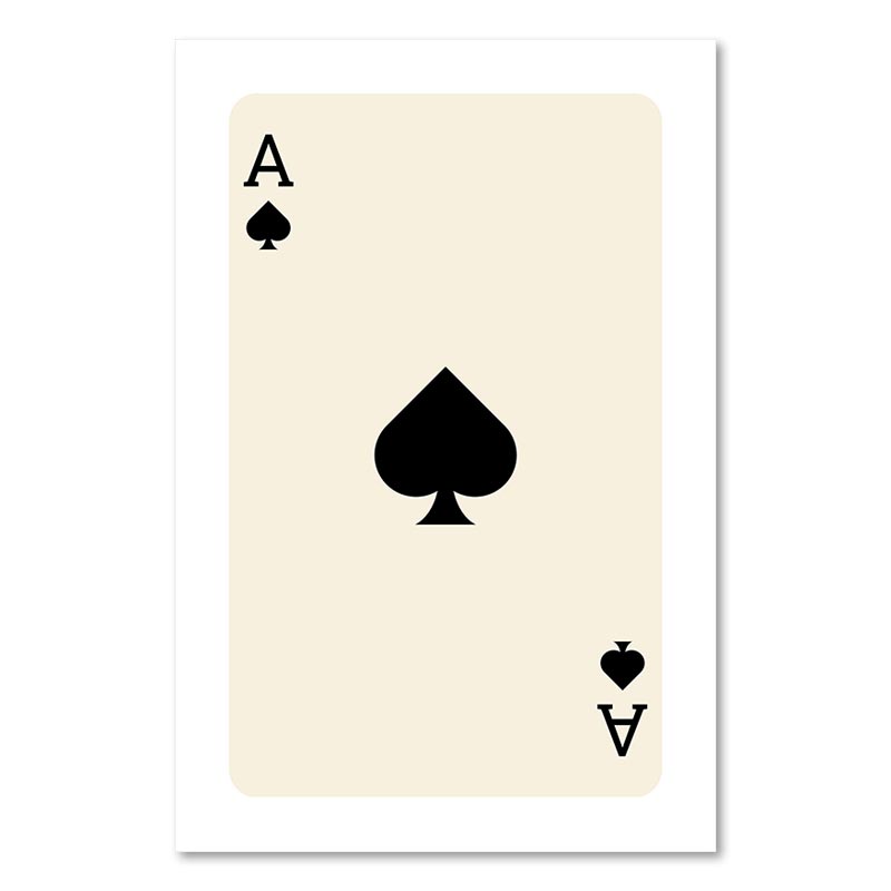 Plakát Funny Lucky You Trendy Retro Black Ace Card Plakát Nástěnná malba Severské umění do obývacího pokoje Ložnice Domácí dekorace