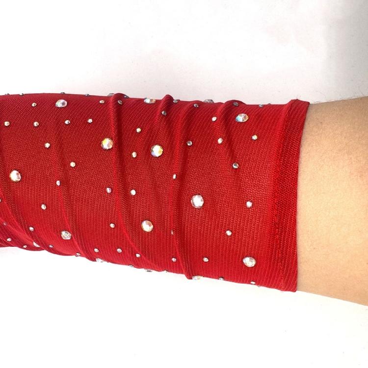 Elegant Fingerless Gloves Sheer Arm Sleeves With Crystal Accents Perfect For Bridesmaids Cosplay Stage Costumes Props