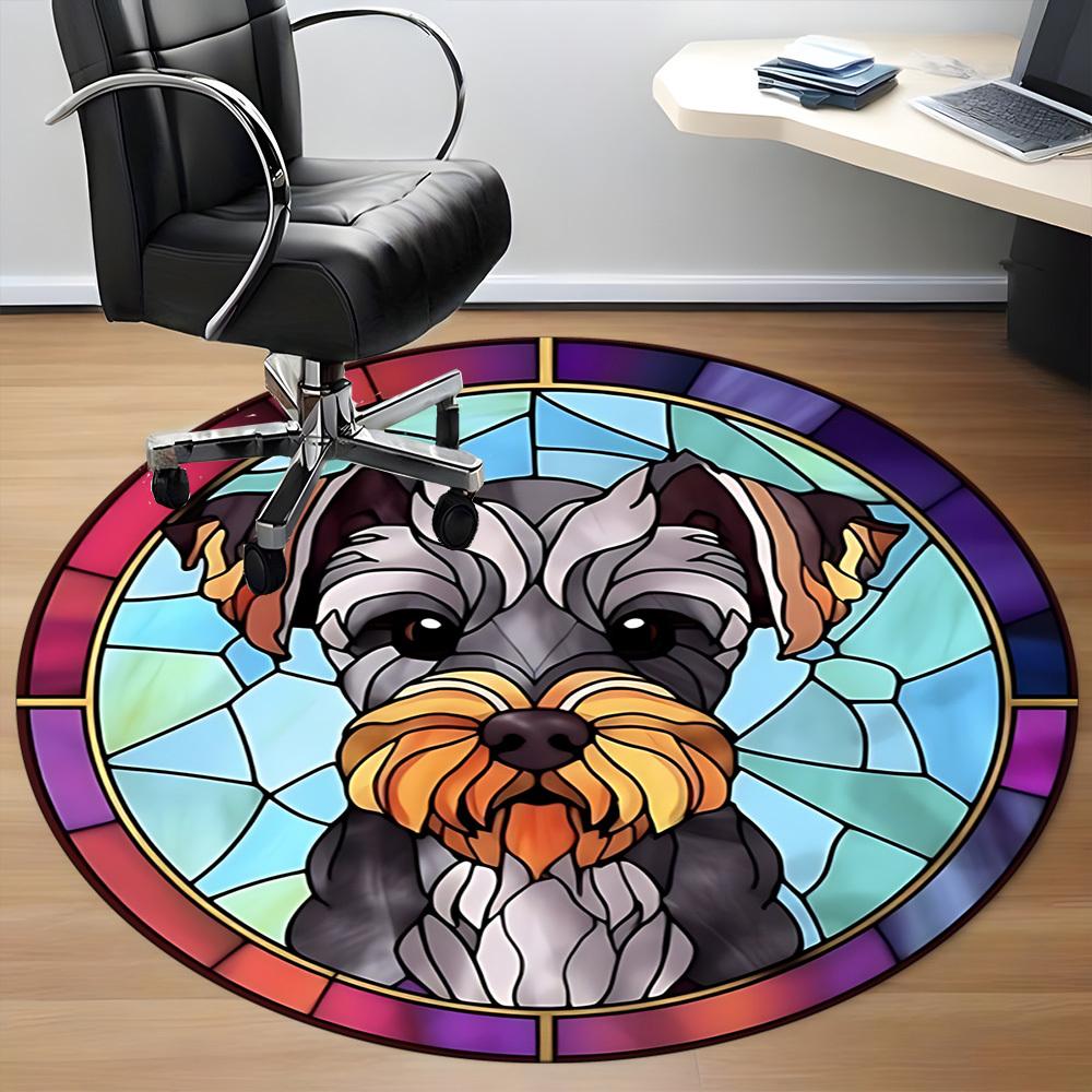 1pc Stained Glass Dog Chair Carpet for Office Non-Slip Mat for Office - Decorative Floor Mat Yy251030270