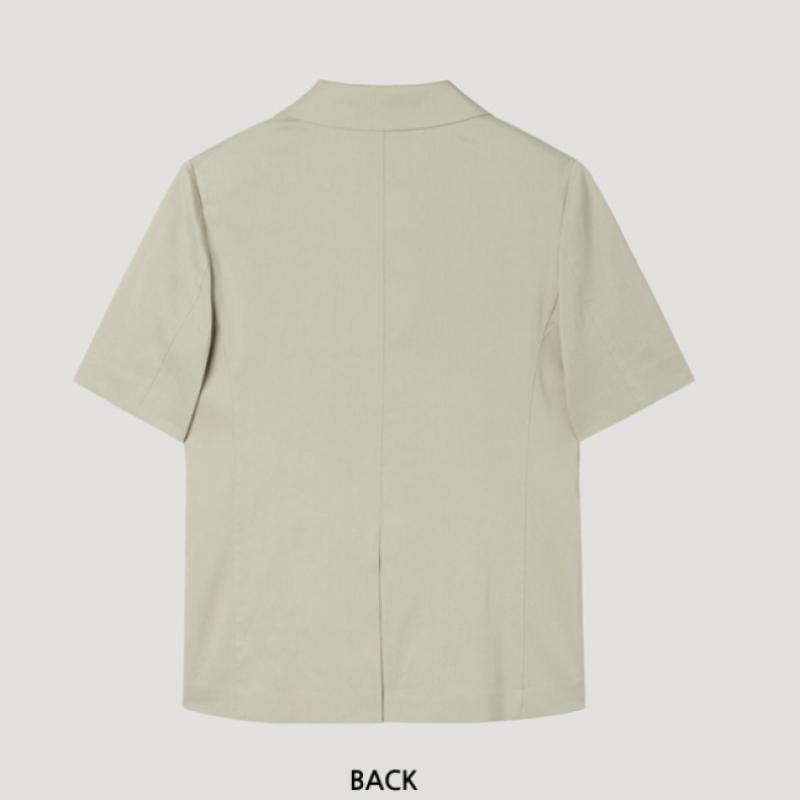 [She S miSS] Linen Blend One Button Half Jacket Swwjkp21040 Be
