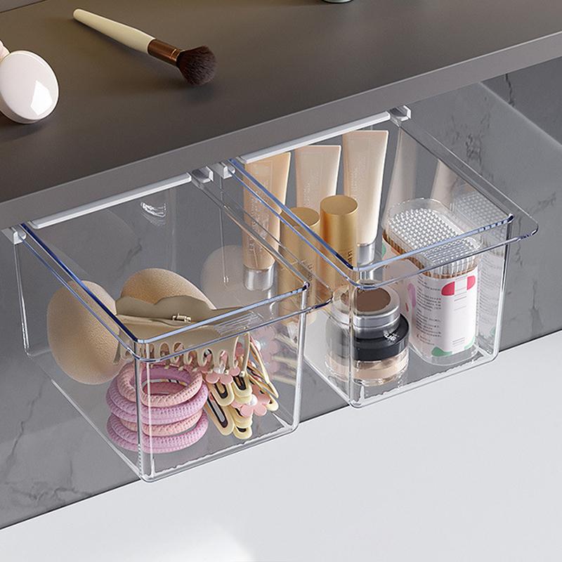 Drawer-Type Storage Box Under Mirror Cabinet Transparent Cartoon Toilet Cotton Bathroom Cabinet Drawer-Type Shelf Jewelry Case