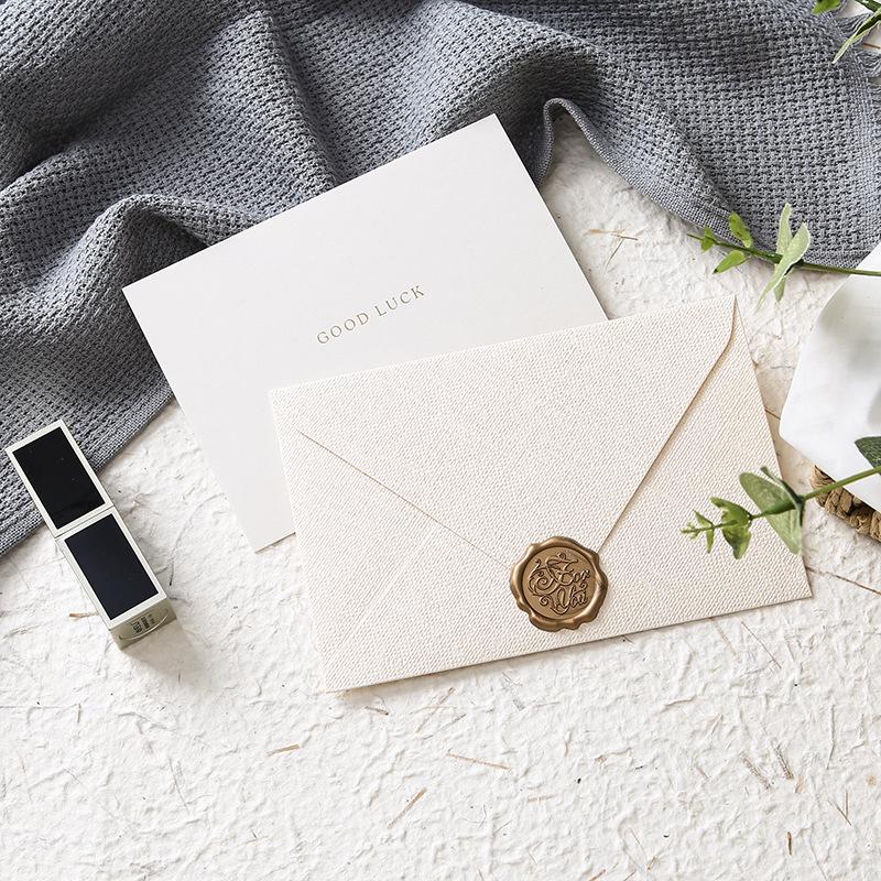 Ręcznie pisana kartka z teksturą juty na każdą okazję: Urodziny, Podziękowania, Nauczyciel, Dzień Matki z pieczęcią woskową