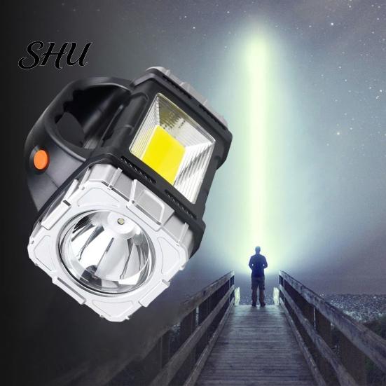 LED Torchlight Portable Lamp Solar Flashlight with Handle USB Rechargeable 7 Modes High-intensity High Lumens IPX5 Waterproof Work Light Camping Torch