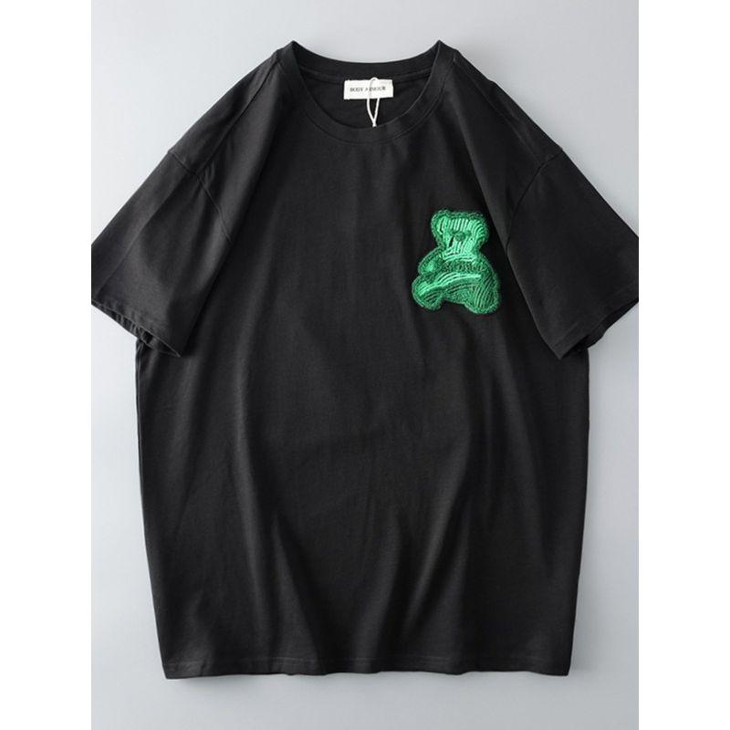 Fashion Brand Short Sleeve T-shirt Men's Cotton Export Embroidery