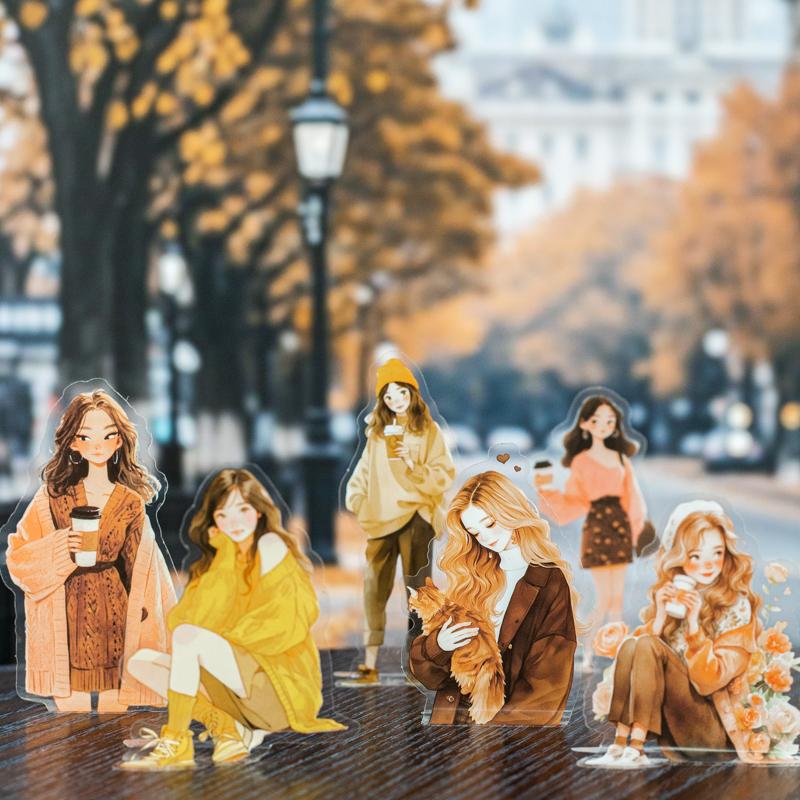 50 Sheets/box Sticker Retro Character Girl's Record Series Retro Iron Box Set Character Account DIY Material Decorative Stickers