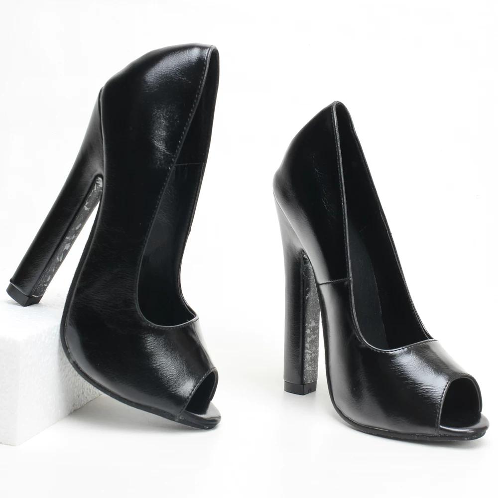 16cm High Block Heels Pumps Women Peep Toe Shoes Unisex Pole Dance Nightclub Sexy Shoes